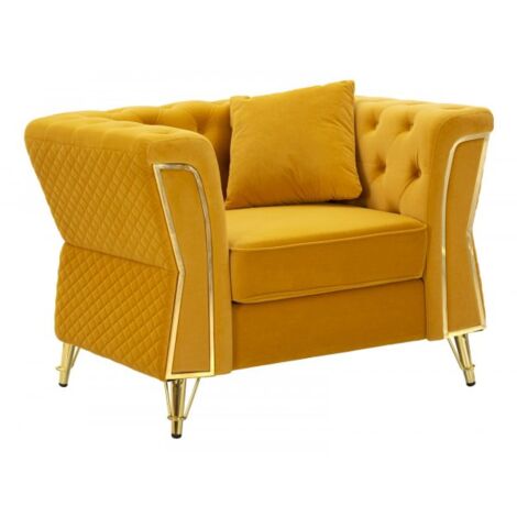 POLTRONA EMY SENAPE C/CUSCINO CM 104X83X76