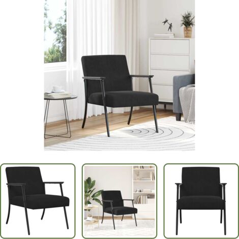 Poltrona ergonomica -  poltrona Nero 59 x 75 x 78 cm Velluto