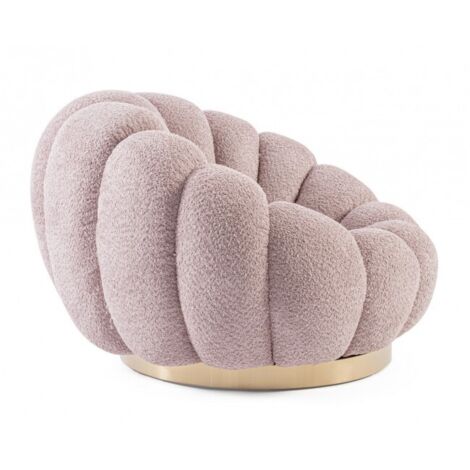 Poltrona "Florel" per interno, Struttura In Compensato 86 x 62 x 72h cm -Rosa antico