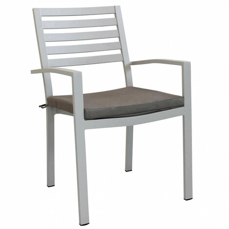 Poltrona Formentera con Cuscino 46x62x84 h cm in Alluminio Tortora