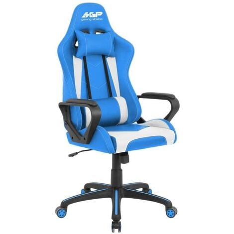 Sedia da Gaming Ergonomica per Bambini 55x56x99,5 cm in Similpelle Blu e  Azzurra