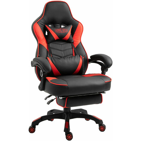 Poltrona gaming Tilos in similpelle nero/rosso