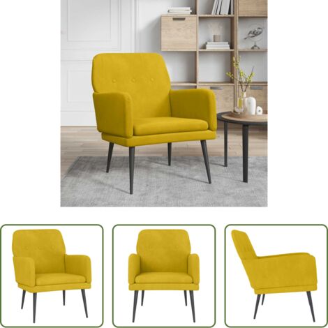 Poltrona gialla - Poltrona Gialla 62x79x79 cm Velluto
