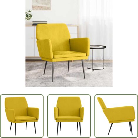 Poltrona gialla - Poltrona Gialla 62x79x79 cm Velluto