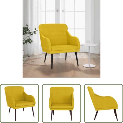 Poltrona gialla - Poltrona Gialla 63x76x80 cm Velluto