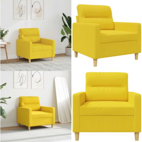 Poltrona Giallo Chiaro 60 cm in Tessuto - Poltrona gialla - Poltrona moderna