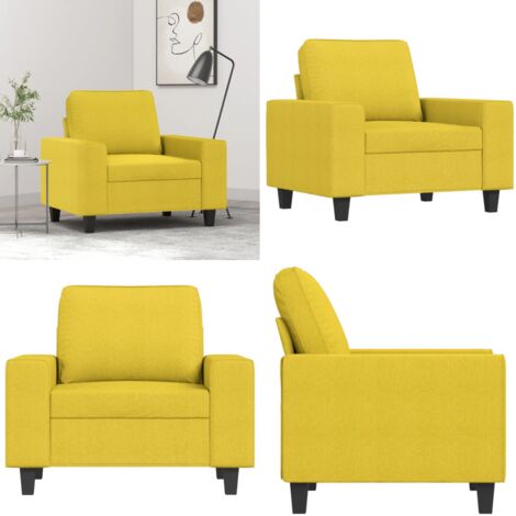Poltrona Giallo Chiaro 60 cm in Tessuto - Poltrona gialla - Poltrona moderna