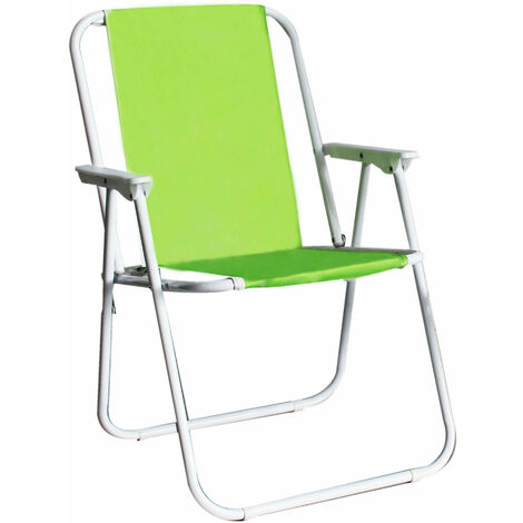 Poltrona giardino sedia spiaggia verde metallo verniciato mod. Relax