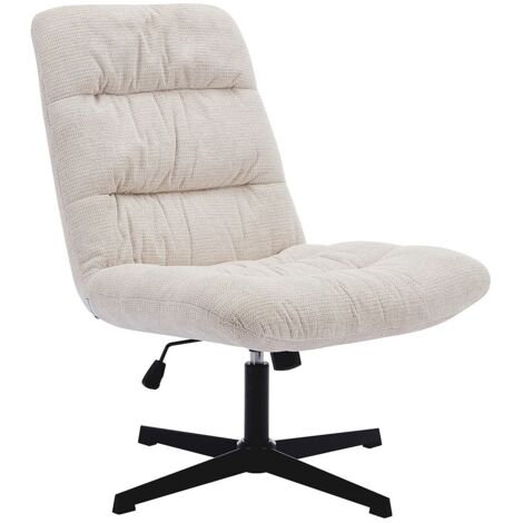 Poltrona girevole in Tessuto chiné Beige  - SELENDO