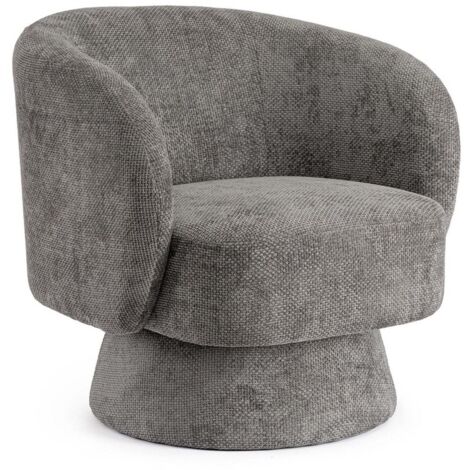 Poltrona girevole "Julienne" struttura in compensato rivestimento in poliestere per interno -Grigio Scuro