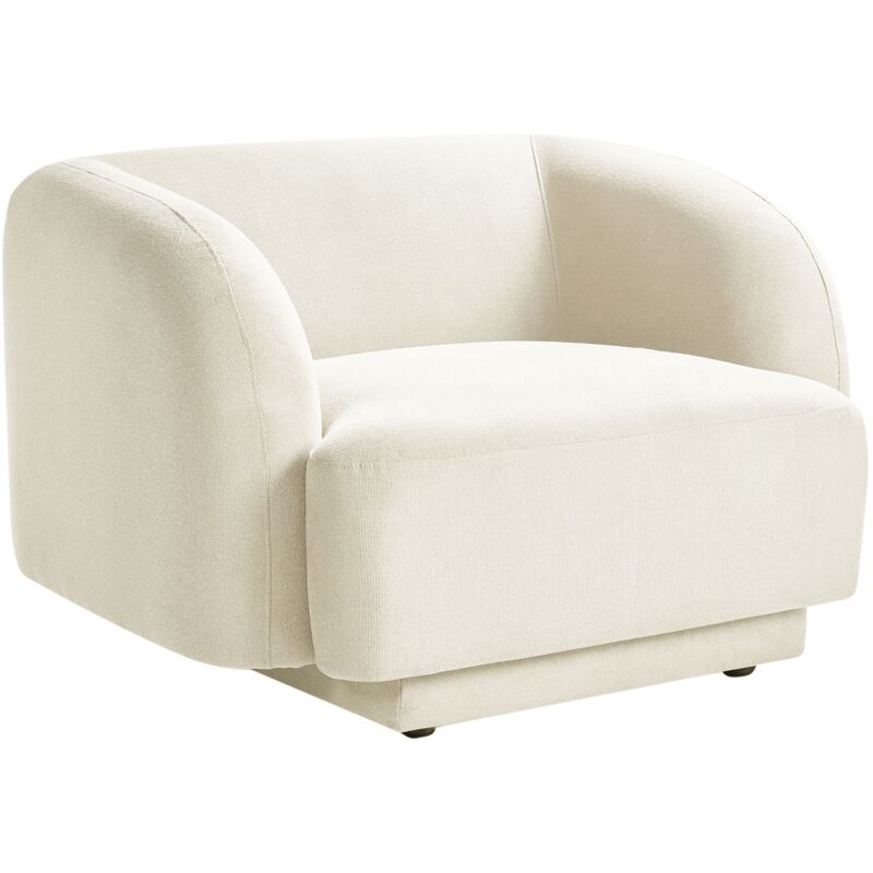 Poltrona Glam Art Deco Con Braccioli Tessuto Beige Chiaro Skjanes