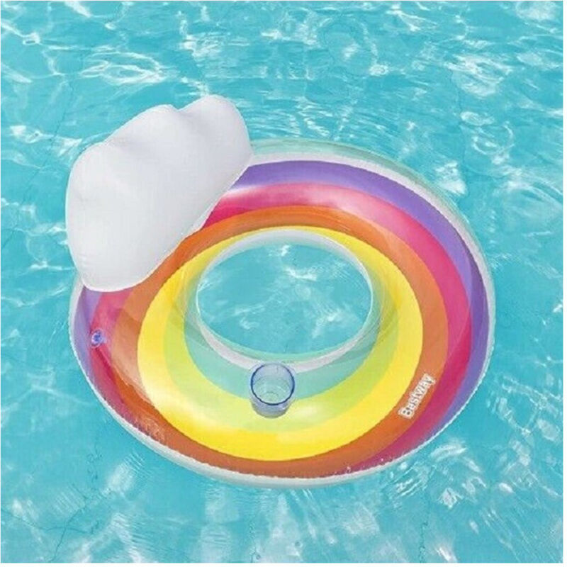 Trade Shop - Poltrona Gonfiabile Con Schienale Portabicchiere Fashion Rainbow Dream 107Cm 43647 -