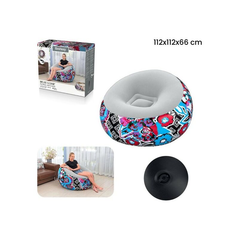 Sillón Hinchable Smurf Inflate-A-Chair 112X112X66Cm Floral Street Art 75111