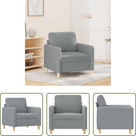 Poltrona grigia -  Poltrona Grigio Chiaro 60 cm in Tessuto