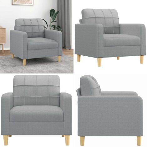 Poltrona Grigio Chiaro 60 cm in Tessuto - Poltrona grigia - Poltrona moderna