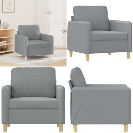 Poltrona Grigio Chiaro 60 cm in Tessuto - Poltrona in tessuto - Seduta confortevole
