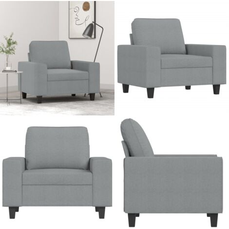 Poltrona Grigio Chiaro 60 cm in Tessuto - Poltrona in tessuto - Seduta confortevole
