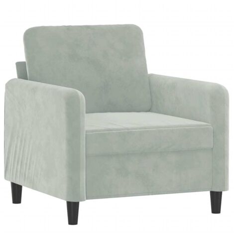 Poltrona Grigio Chiaro 60 cm Velluto vidaXL 416129