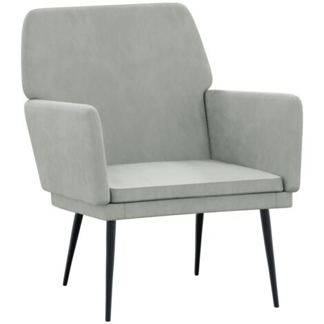 Poltrona Grigio Chiaro 62x79x79 cm Velluto vidaXL