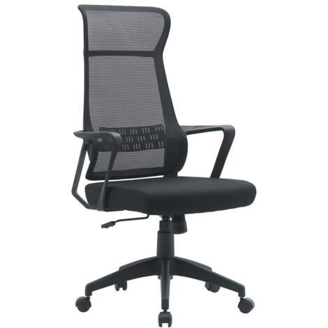 Poltrona "Hoboken" da gaming ed ufficio ergonomica in poliestere con braccioli e ruote -Nero