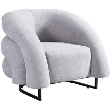 Poltrona Home Deluxe tessuto in velluto MACA grigio - 95 x 73 x 88 cm