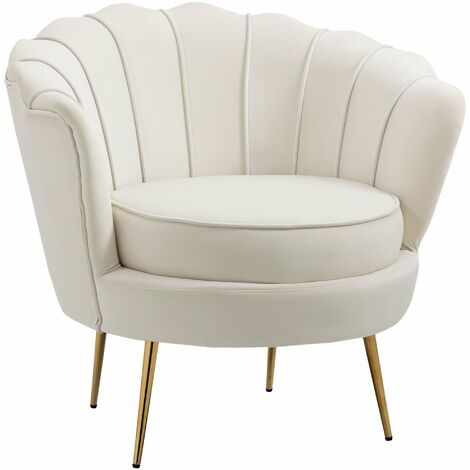 Poltrona Imbottita 179x77x77 cm in Velluto Crema