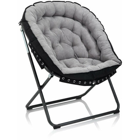 Poltrona Imbottita 77x70x92 cm in Velluto Grigio Chiaro