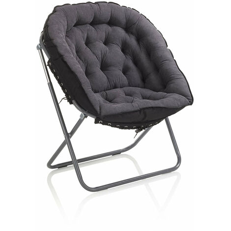 Poltrona Imbottita 77x70x92 cm in Velluto Grigio Scuro