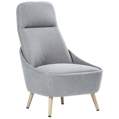 Poltrona Imbottita in Tessuto con Gambe in Acciaio Tosini Memphis Grigio Chiaro