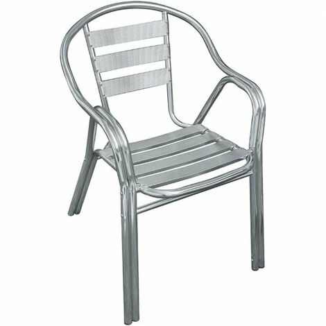 Poltrona Impilabile Double 55x60x79 h cm in Alluminio Grigio