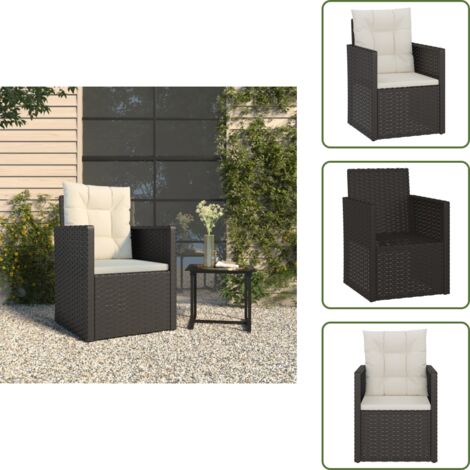 Poltrona in acciaio - vidaXL Poltrona da Giardino con Cuscini Nera in Polyrattan - Cuscini per poltrona