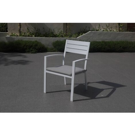 POLTRONA IN ALLUMINIO BIANCO CON CUSCINO