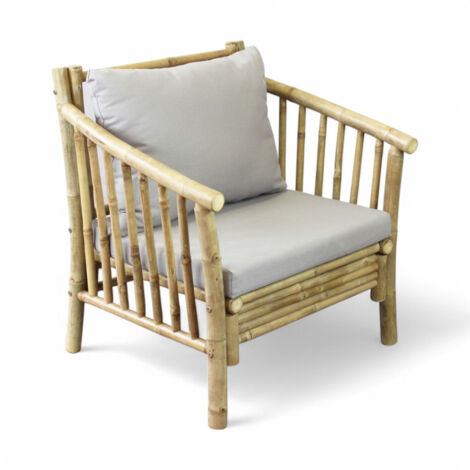Poltrona in legno bamboo con cuscino 70x70xH80 cm Bronx