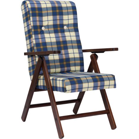 Poltrona Relax Pieghevole In Legno - 3 Posizioni, Cuscino Imbottito, Colore Cuba | Per Interni Ed Esterni - Foto 3