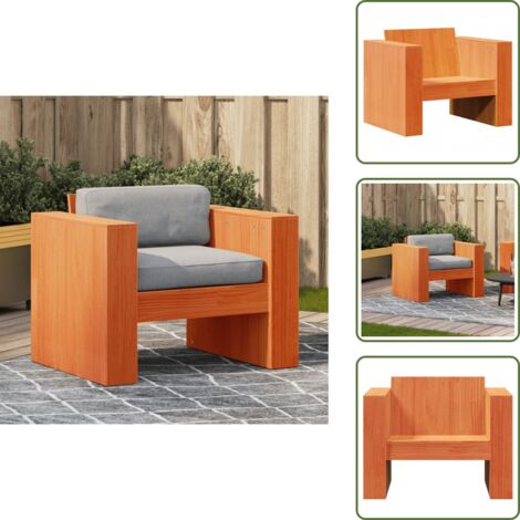 Poltrona in legno - vidaXL Divano da Giardino Marrone Cera 79x60x62 cm Legno Massello Pino - Divano da patio
