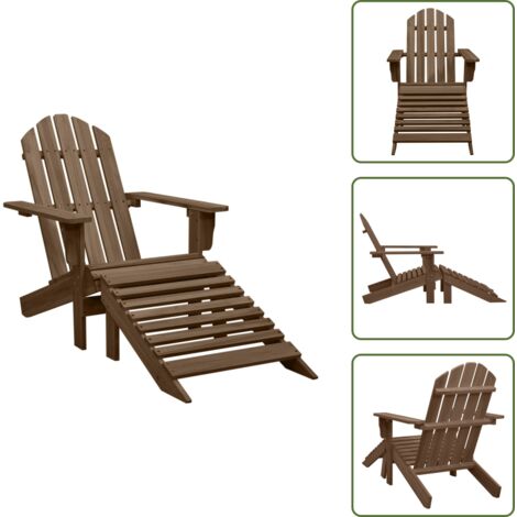 Poltrona in legno - vidaXL Sedia da Giardino con Poggiapiedi in Legno Marrone -