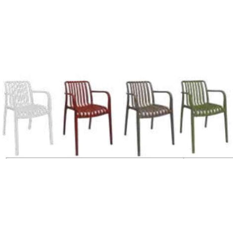 Poltrona In Propilene Nives Bianca 56x42x81 cm,Design Moderno, Portata 120 kg,Impinabili