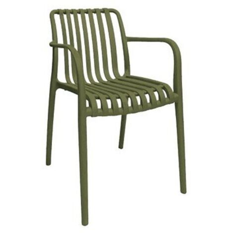 Poltrona In Propilene Nives Verde 56x42x81 cm,Design Moderno, Portata 120 kg,Impinabili