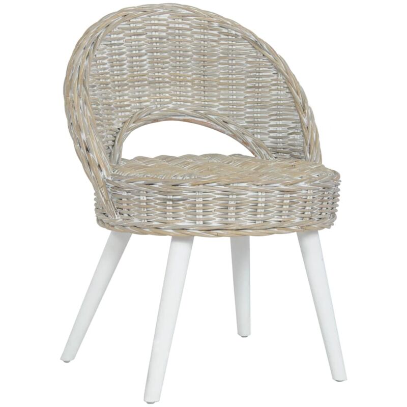 Poltrona In Rattan Kubu Bianco Vidaxl