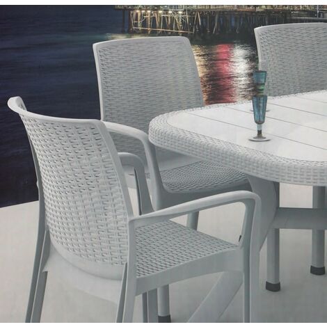 POLTRONA IN RESINA MOD. GRACE COLORE BIANCO O ANTRACITE 58X56X87 CM