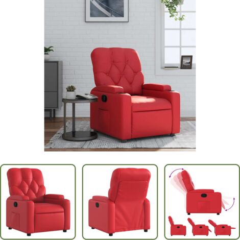 Poltrona in similpelle -  Poltrona Reclinabile Rossa in Similpelle