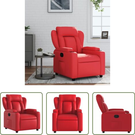 Poltrona in similpelle -  Poltrona Reclinabile Rossa in Similpelle