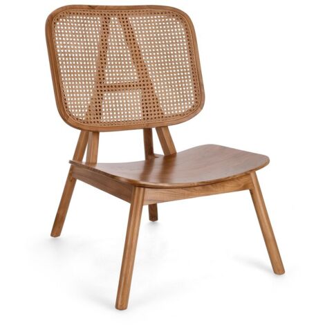 Poltrona in Teak Nero Moderna da Interno - ELOISE - Colore: Marrone