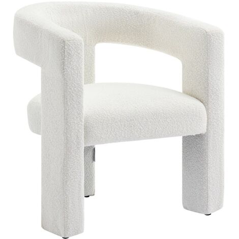 Poltrona in Tessuto bouclette Bianco - FAVINA