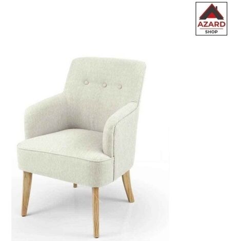 Poltrona in tessuto da camera o salotto piedi legno cm 60 x 65 x 85 h crema