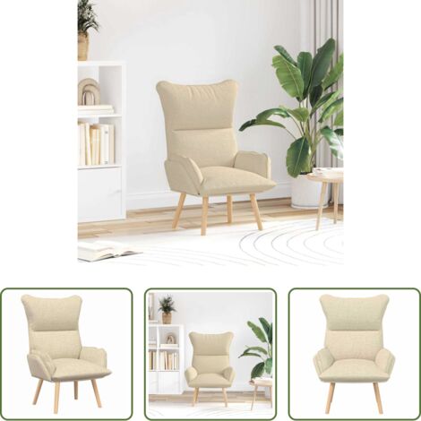 Poltrona in tessuto -  poltrona Crema 69 x 74 x 93 cm Tessuto e compensato