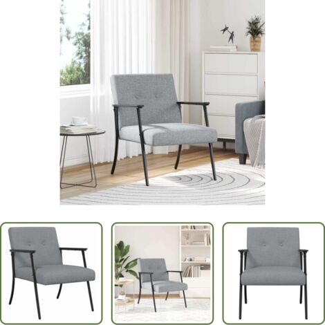 Poltrona in tessuto -  poltrona Grigio chiaro 59 x 75 x 78 cm Tessuto