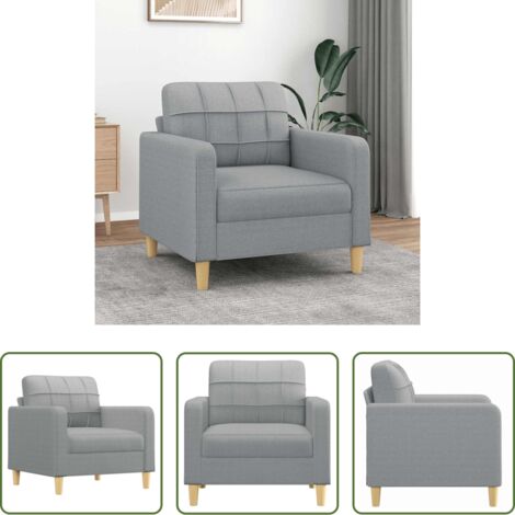 Poltrona in tessuto -  Poltrona Grigio Chiaro 60 cm in Tessuto