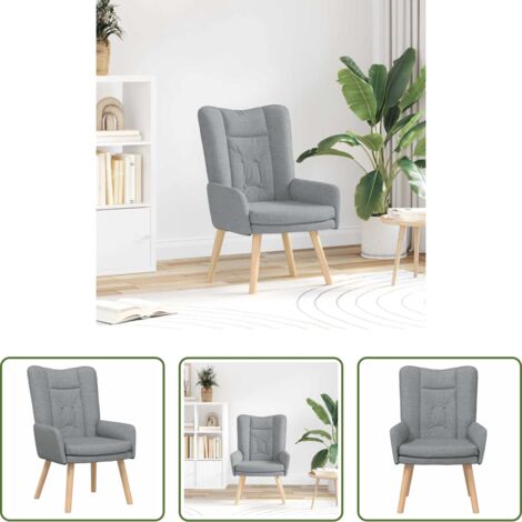 Poltrona in tessuto -  poltrona Grigio chiaro 63 x 67 x 94 cm Tessuto e compensato