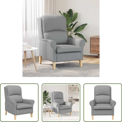 Poltrona in tessuto -  poltrona Grigio chiaro 76 x 94 x 102 cm Tessuto